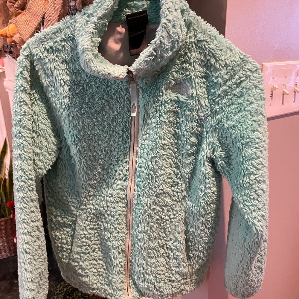 Girls North Face Jacket Light Mint Green 10/12 Medium